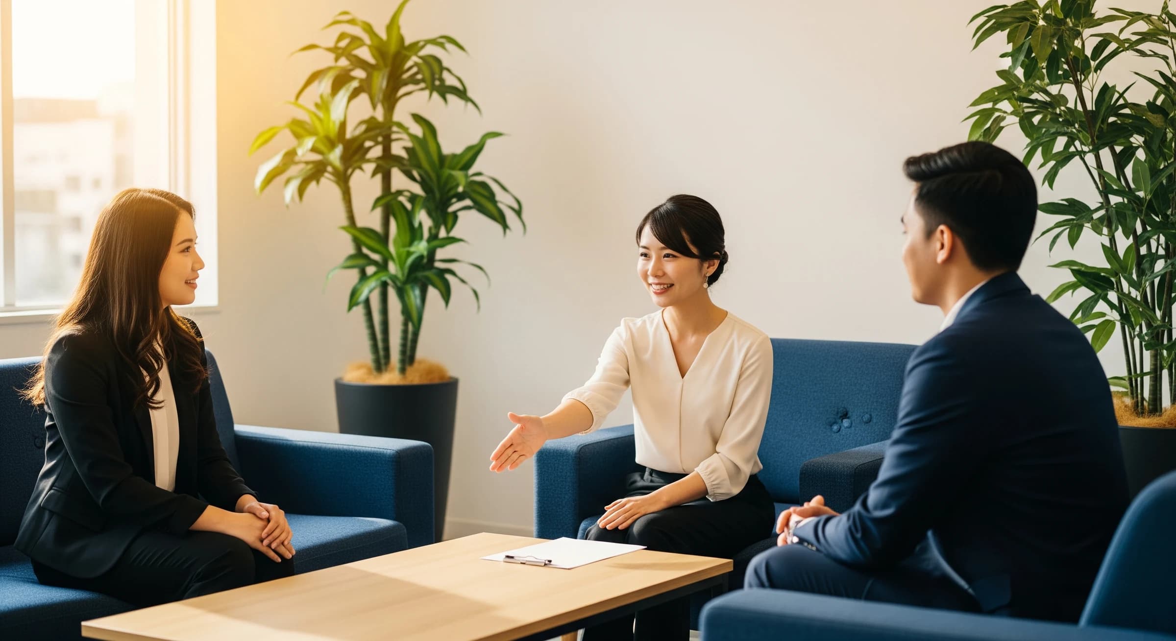 受入企業との打ち合わせ風景